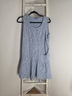Cut Loose Women's Medium Blue Lagenlook Textured One Pocket Dress